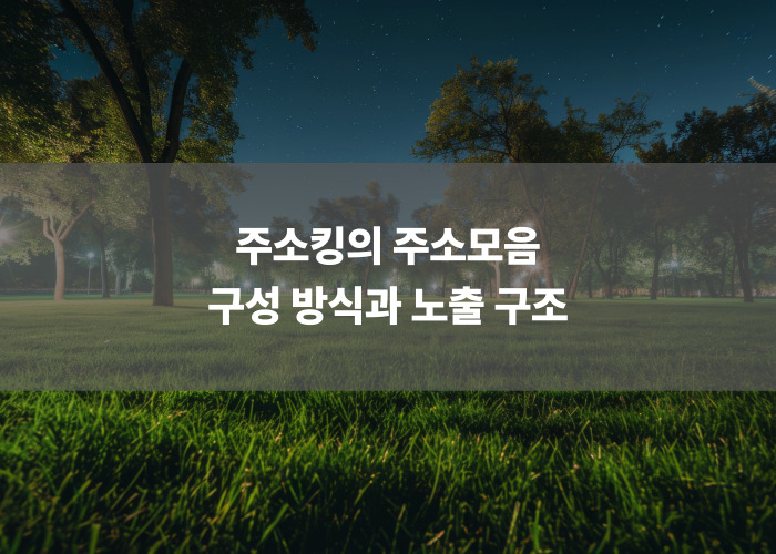 주소킹의 주소모음 구성 방식과 노출 구조