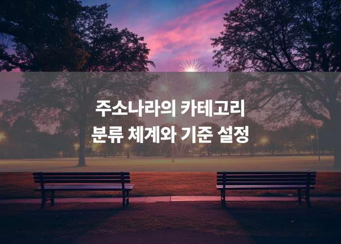 주소나라의 카테고리 분류 체계와 기준 설정