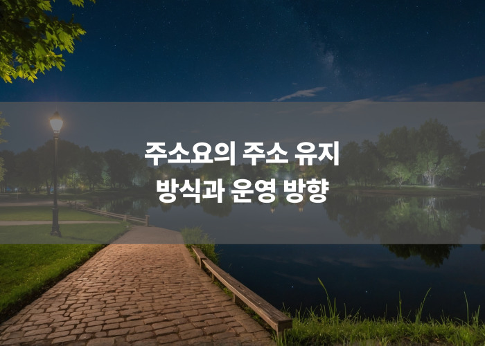 주소요의 주소 유지 방식과 운영 방향